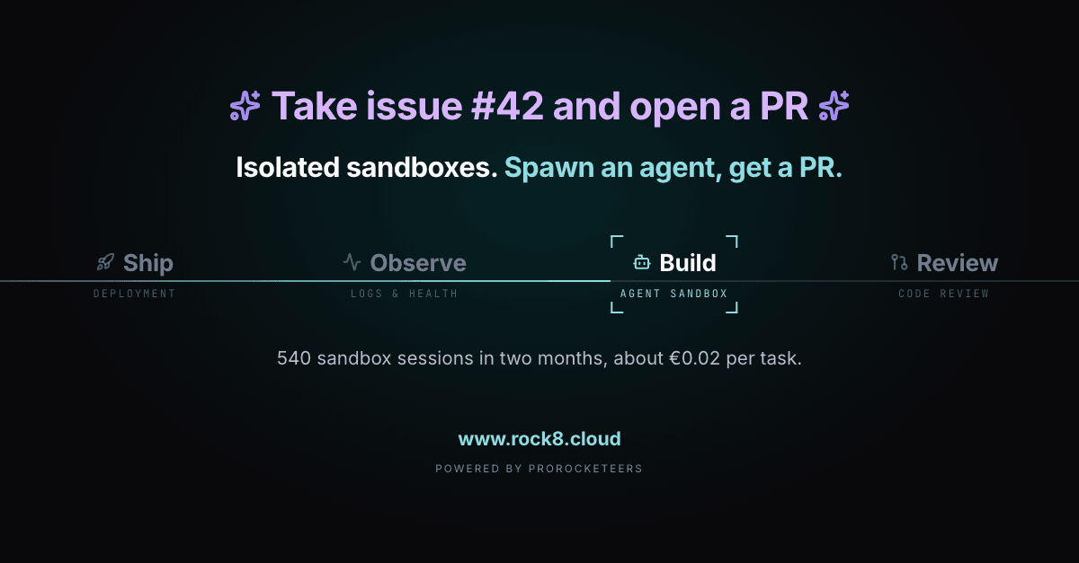 The agent sandbox station: isolated sandboxes, spawn an agent and get a PR