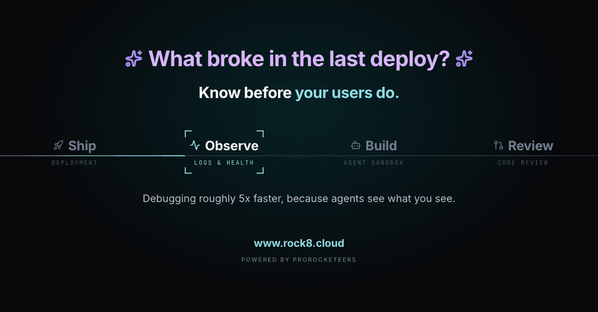 The logs & health station: know before your users do