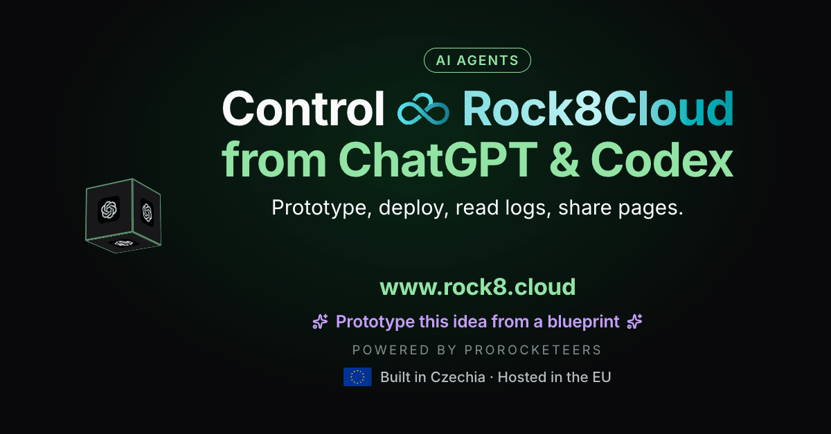 Control Rock8Cloud from ChatGPT and Codex