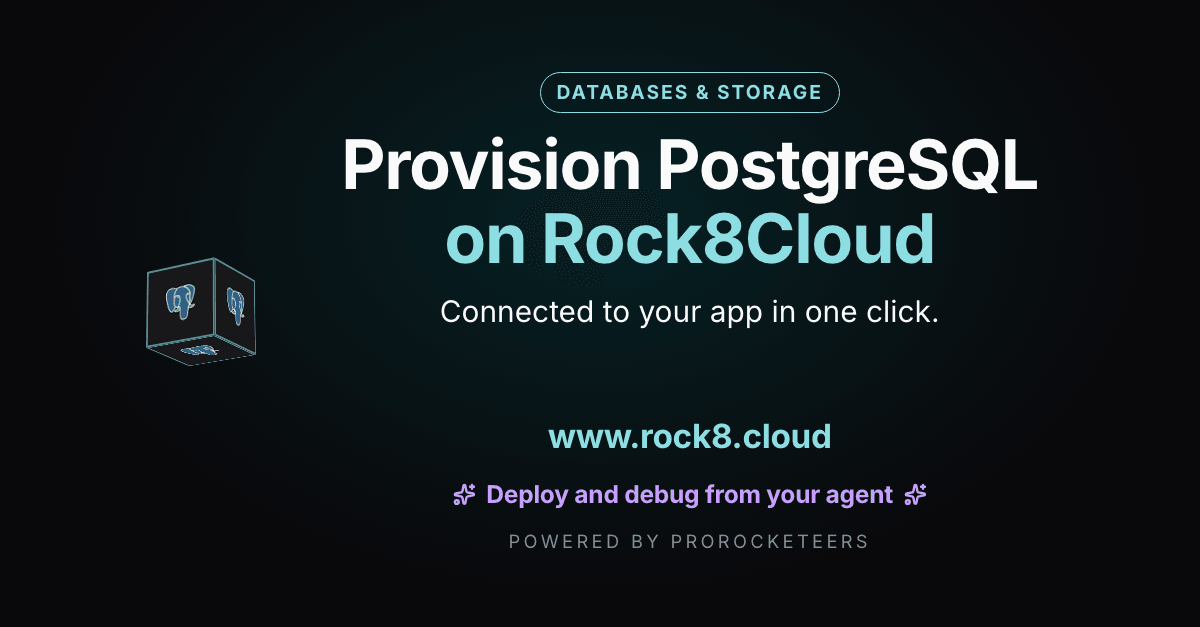 How to provision PostgreSQL on Rock8Cloud
